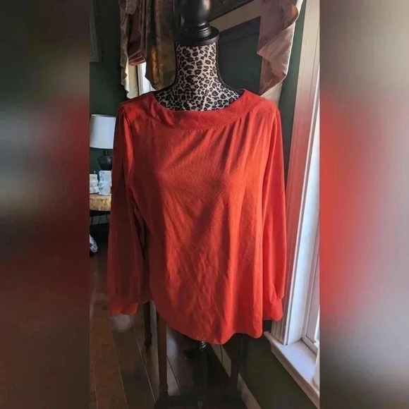 Croft And Barrow Boatneck Women's Top Large Red (EUC) - Picture 3 of 9